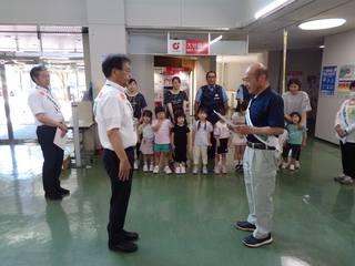 大分県知事のメッセージ伝達のようす 大分県知事のメッセージ伝達のようす