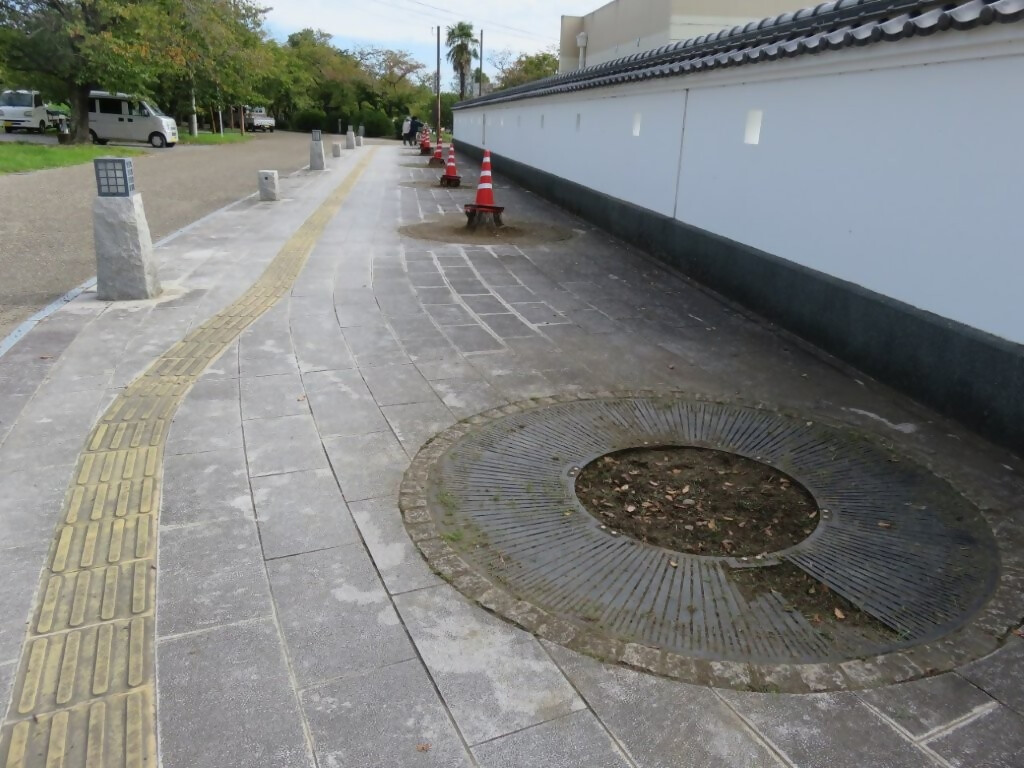歩道作業後
